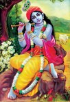Krishna in His original two-armed form, holding a&nbsp;flute